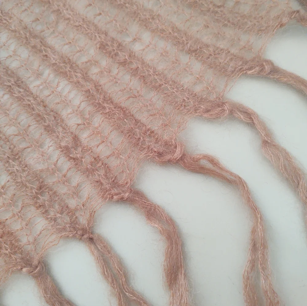 BabyMo Kid Mohair Wide Scarf Tan/Brown